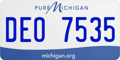 MI license plate DEO7535