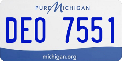 MI license plate DEO7551