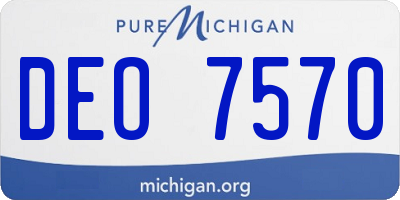 MI license plate DEO7570