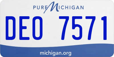 MI license plate DEO7571