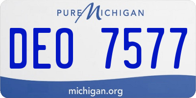 MI license plate DEO7577