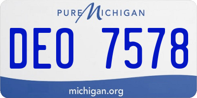 MI license plate DEO7578