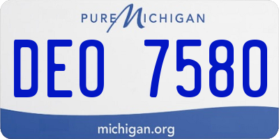 MI license plate DEO7580