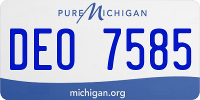 MI license plate DEO7585