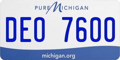 MI license plate DEO7600
