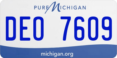 MI license plate DEO7609