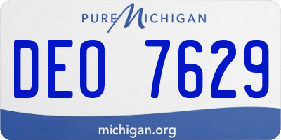 MI license plate DEO7629