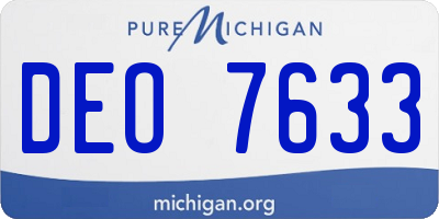 MI license plate DEO7633