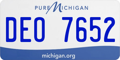 MI license plate DEO7652