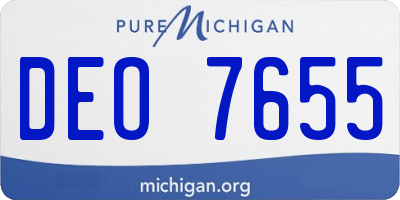 MI license plate DEO7655