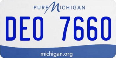 MI license plate DEO7660