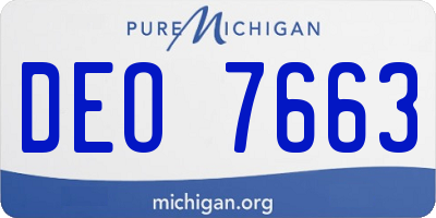 MI license plate DEO7663