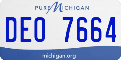 MI license plate DEO7664
