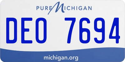 MI license plate DEO7694