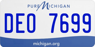 MI license plate DEO7699