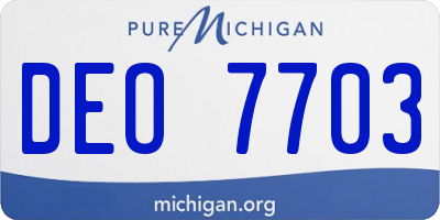 MI license plate DEO7703