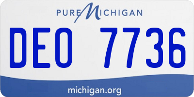 MI license plate DEO7736