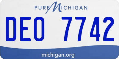 MI license plate DEO7742