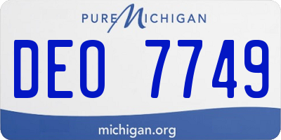 MI license plate DEO7749