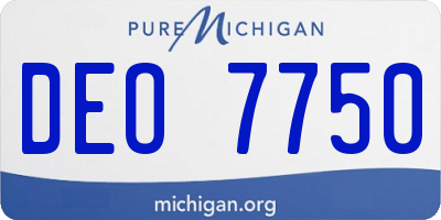 MI license plate DEO7750