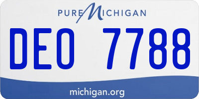 MI license plate DEO7788