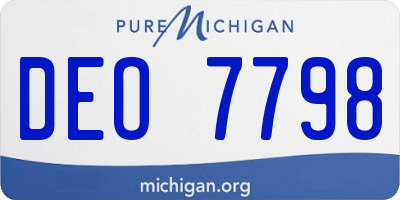 MI license plate DEO7798