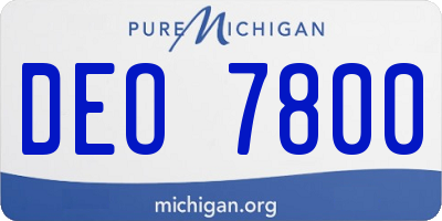 MI license plate DEO7800