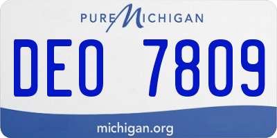 MI license plate DEO7809