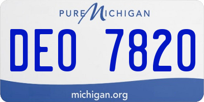 MI license plate DEO7820