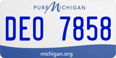 MI license plate DEO7858