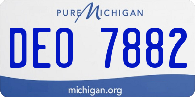 MI license plate DEO7882