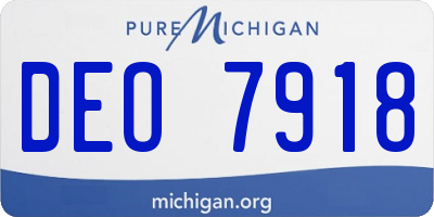 MI license plate DEO7918
