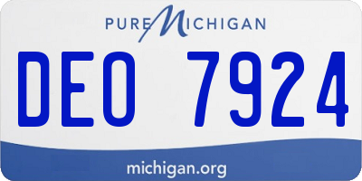 MI license plate DEO7924