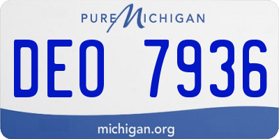 MI license plate DEO7936