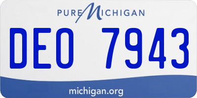 MI license plate DEO7943
