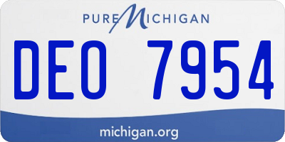 MI license plate DEO7954