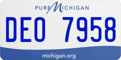 MI license plate DEO7958