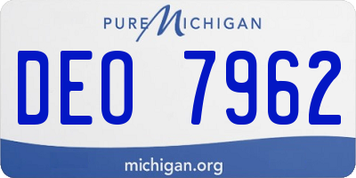 MI license plate DEO7962