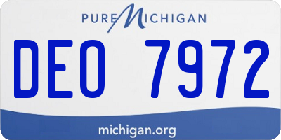 MI license plate DEO7972