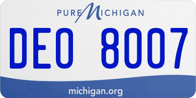 MI license plate DEO8007