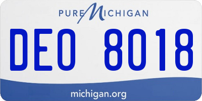 MI license plate DEO8018