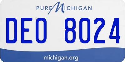 MI license plate DEO8024