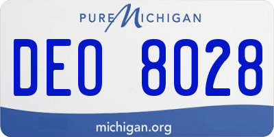 MI license plate DEO8028