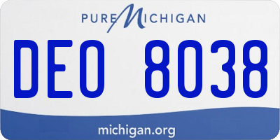 MI license plate DEO8038