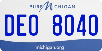 MI license plate DEO8040