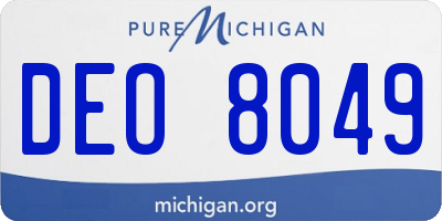 MI license plate DEO8049