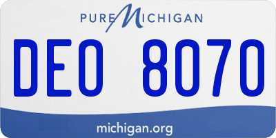 MI license plate DEO8070