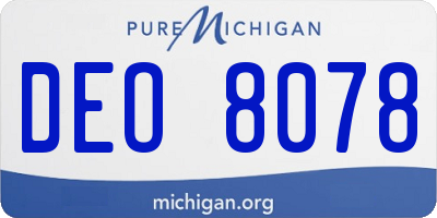 MI license plate DEO8078