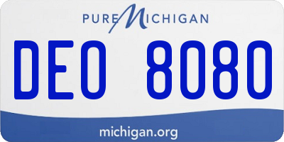 MI license plate DEO8080