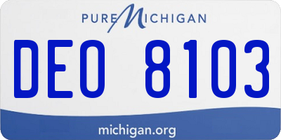 MI license plate DEO8103